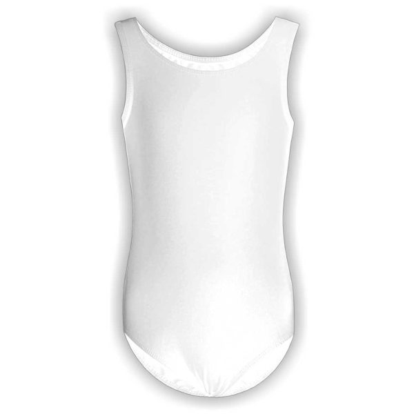 106 beli deciji triko za fizicko balet gimnastiku ples bez rukava
