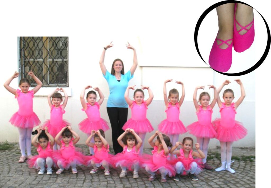 Baletska škola u pink roze trikoima sa til suknjicom Promis
