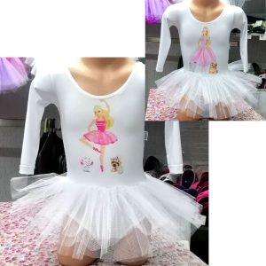 Triko beli baletski -bela til suknjica - Barbi balerina i Barbi princeza